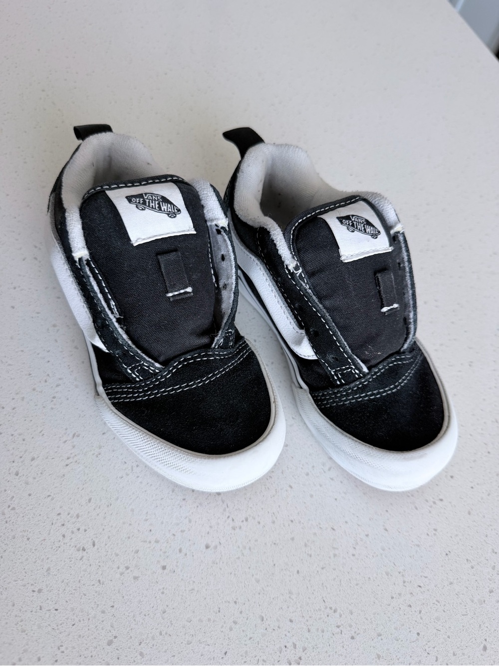 Vans Kids Black and White Slip-On Skate Sneakers